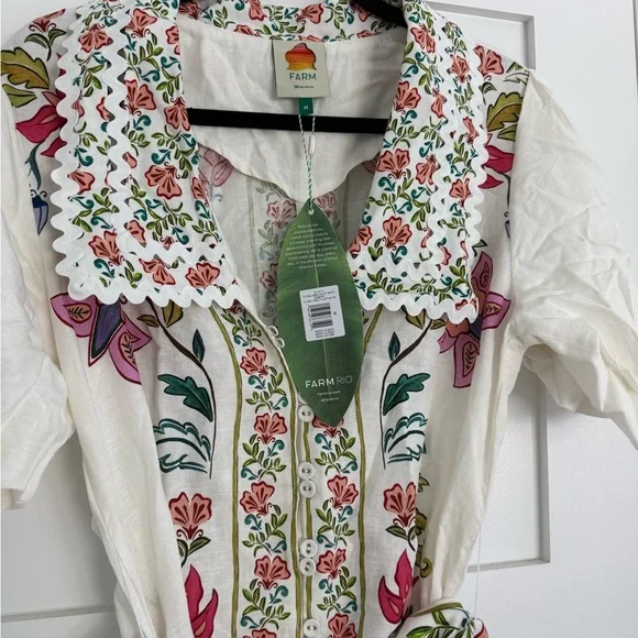 FARM Rio Floral Jumpsuit - White and Multicolor - New with Tags - Picture 3 of 4